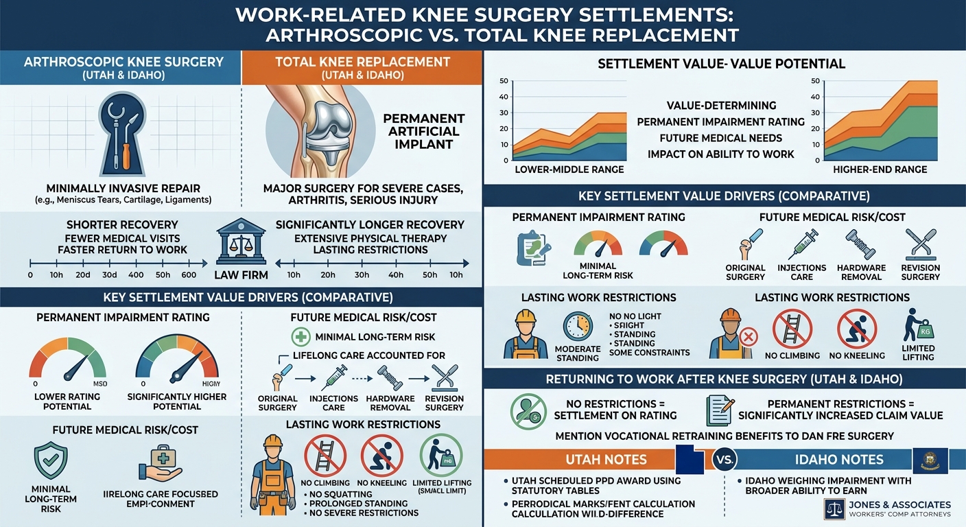 Utah Workers' Comp Settlements for Knee Surgery & Total Knee Replacements
